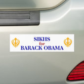 SIKHS VOOR OBAMA-BUMPERSTICKER BUMPERSTICKER (Op auto)
