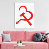Sikkel En Hamer, Hart, Liefde, Communisme Canvas Afdruk (Insitu (Woonkamer))