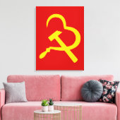 Sikkel En Hamer, Hart, Liefde, Communisme Canvas Afdruk (Insitu (Woonkamer))