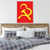 Sikkel En Hamer, Hart, Liefde, Communisme Canvas Afdruk (Insitu (Slaapkamer))