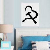 Sikkel en hamer, hart, liefde, communisme folie afdrukken (Insitu (Slaapkamer))