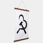 Sikkel En Hamer, Hart, Liefde, Communisme Hangend Wandkleed (Gebogen)