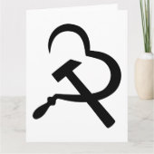 Sikkel en hamer, hart, liefde, communisme kaart (Voorkant)
