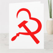 Sikkel en hamer, hart, liefde, communisme kaart (Voorkant)