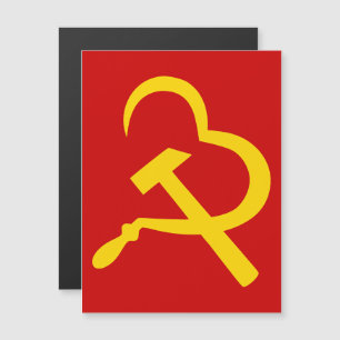 Sikkel En Hamer, Hart, Liefde, Communisme Magnetische Uitnodiging