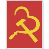 Sikkel En Hamer, Hart, Liefde, Communisme Sticker (Voorkant)