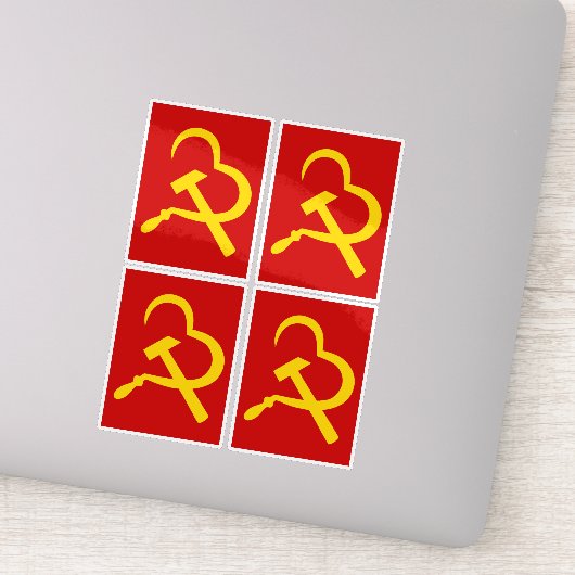Sikkel En Hamer, Hart, Liefde, Communisme Sticker (Detail)