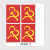 Sikkel En Hamer, Hart, Liefde, Communisme Sticker (Vel)