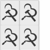 Sikkel En Hamer, Hart, Liefde, Communisme Sticker (Voorkant)