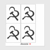 Sikkel En Hamer, Hart, Liefde, Communisme Sticker (Vel)