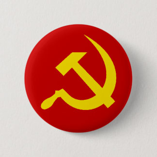 Sikkel en Hamer Pin Ronde Button 5,7 Cm