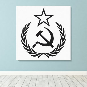 Sikkel en hamer, USSR, CCCP, Communisme Canvas Afdruk
