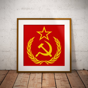 Sikkel En Hamer, USSR, CCCP, Communisme Foto Afdruk