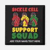 SIKKELCEL Awareness SUPPORT SQUAD Aangepaste naam Magneet (Voorkant)