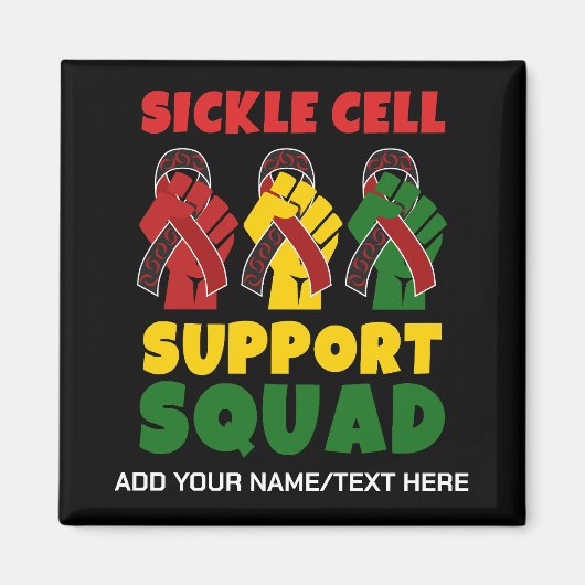 SIKKELCEL Awareness SUPPORT SQUAD Aangepaste naam Magneet (Voorkant)