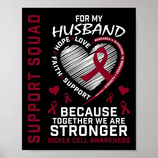 Sikkelcel Bewustzijn Shirt Man Support Group Poster (Voorkant)