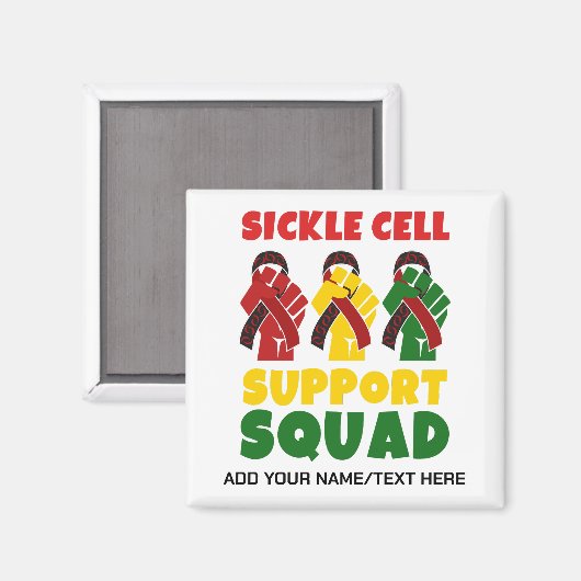 SIKKELCEL SUPPORT SQUAD Aangepaste naam Magneet (Voorkant / Achterkant)