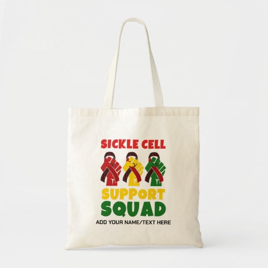 SIKKELCEL SUPPORT SQUAD Aangepaste naam Tote Bag (Voorkant)