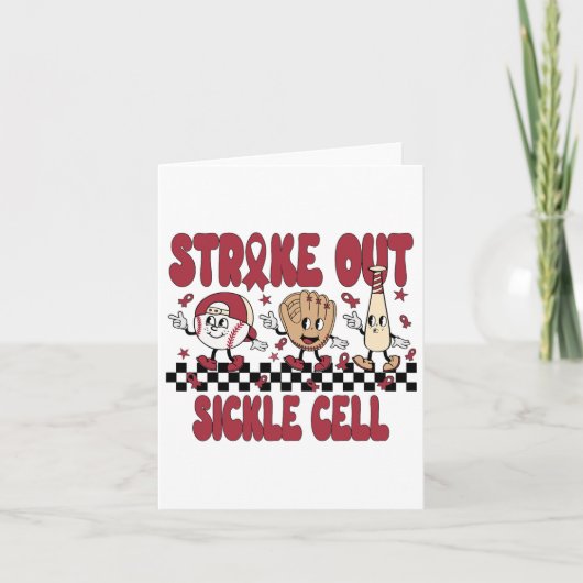 Sikkelcel Support Squad Baseball Strike Out Ziek Kaart (Voorkant)