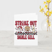 Sikkelcel Support Squad Baseball Strike Out Ziek Kaart (Gele Bloem)