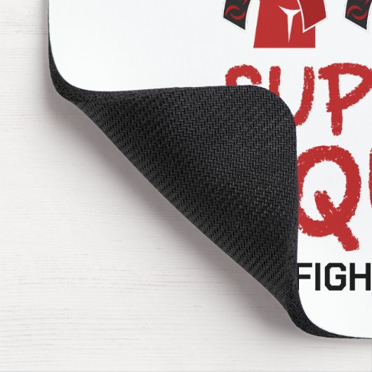 SIKKELCEL SUPPORT SQUAD met aangepaste tekst Muismat (Hoek)