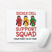 SIKKELCEL SUPPORT SQUAD met aangepaste tekst Muismat (Met muis)