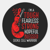 Sikkelcel Warrior Awareness Movement Disease Rib Ronde Sticker (Voorkant)
