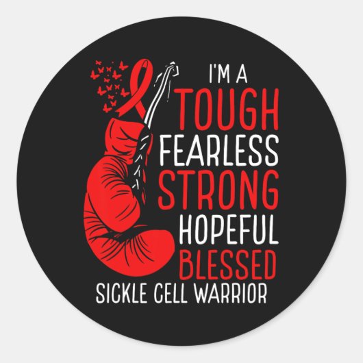 Sikkelcel Warrior Awareness Movement Disease Rib Ronde Sticker (Voorkant)