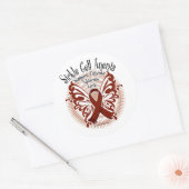 Sikkelcelanemie Butterfly 3 Ronde Sticker (Envelop)
