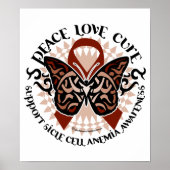 Sikkelcelanemie Butterfly Tribal Poster (Voorkant)