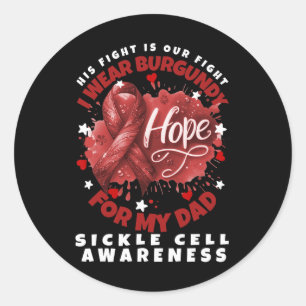 Sikkelcelanemie Draag Bourgogne voor mijn vader Wa Ronde Sticker