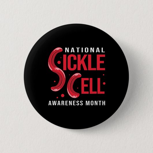 Sikkelcelanemie National Sikkelcelawareness Ronde Button 5,7 Cm (Voorkant)