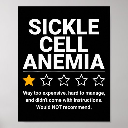 Sikkelcelanemie One Star Rating Funny Awareness Poster (Voorkant)