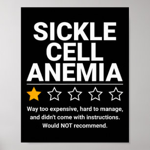 Sikkelcelanemie One Star Rating Funny Awareness Poster