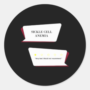 Sikkelcelanemie Review zeer slecht. Zou niet reco Ronde Sticker