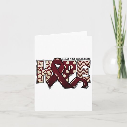 Sikkelcelanemie SCD Awareness Month Ribbon Hope Kaart (Voorkant)