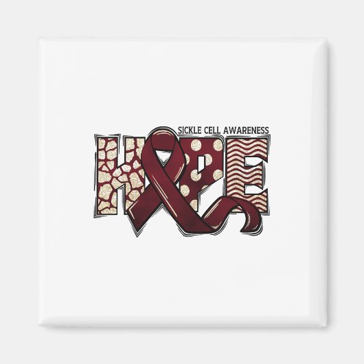 Sikkelcelanemie SCD Awareness Month Ribbon Hope Magneet (Voorkant)