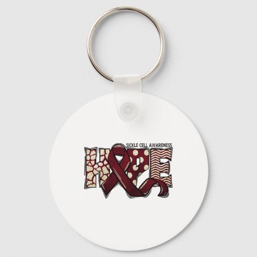 Sikkelcelanemie SCD Awareness Month Ribbon Hope Sleutelhanger (Voorkant)