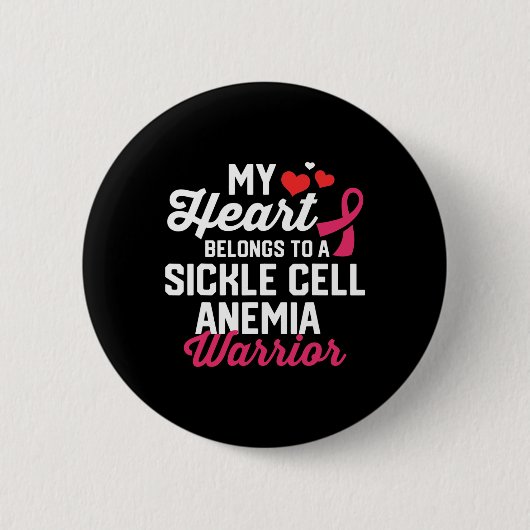 Sikkelcelanemie Warrior Survivor Support AWAREN Ronde Button 5,7 Cm (Voorkant)