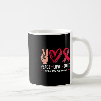 Sikkelcelbewustzijn Bourgogne Ribbon Peace Love C Koffiemok