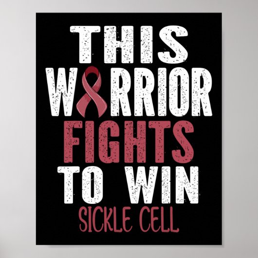 Sikkelcelbewustzijn Deze krijger vecht om S te win Poster (Voorkant)