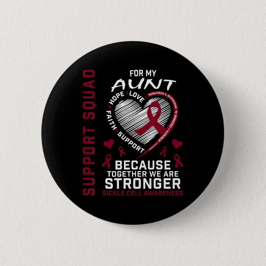 Sikkelcelbewustzijn items Tante Support Squad Fam Ronde Button 5,7 Cm (Voorkant)