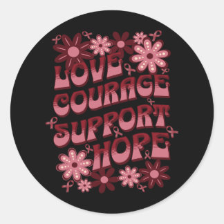 Sikkelcelbewustzijn Liefde Moed Steun Hoop Ronde Sticker