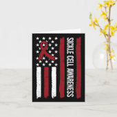 Sikkelcelbewustzijn Maand Amerikaanse vlag lint 1 Kaart (Gele Bloem)