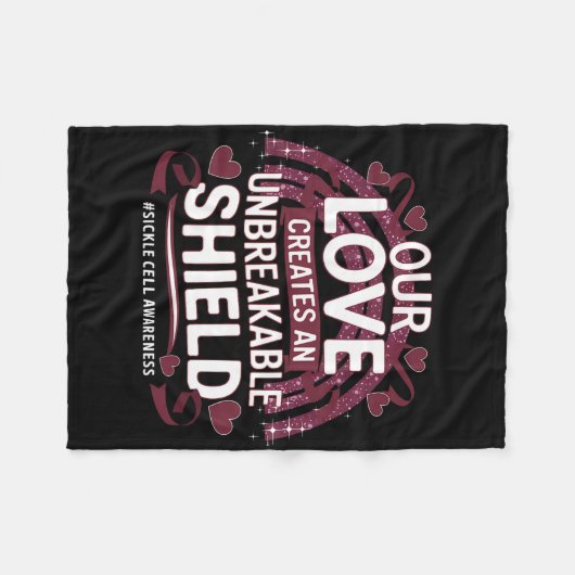 Sikkelcelbewustzijn onbreekbaar schild bordeaux fleece deken (Voorkant (Horizontaal))