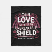 Sikkelcelbewustzijn onbreekbaar schild bordeaux fleece deken (Voorkant)