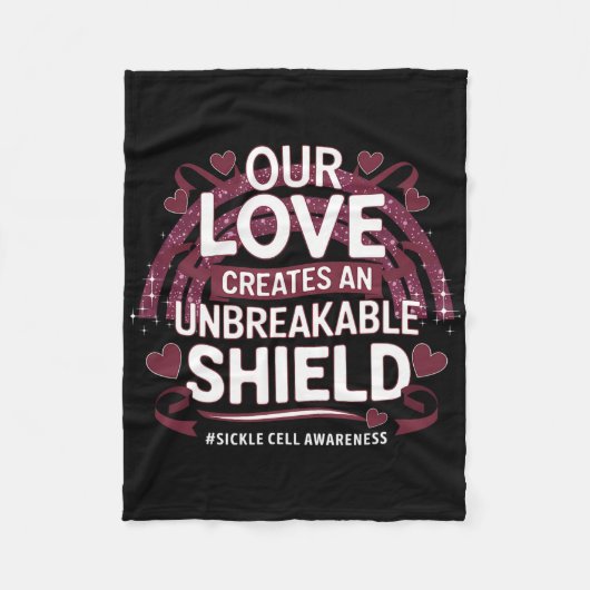 Sikkelcelbewustzijn onbreekbaar schild bordeaux fleece deken (Voorkant)