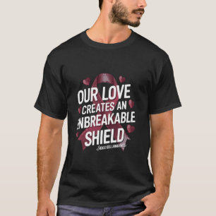 Sikkelcelbewustzijn Onbreekbaar Schild Burgundy T-shirt