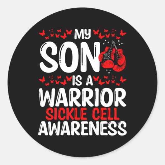 Sikkelcelbewustzijn overlevende van het lint Mijn  Ronde Sticker (Voorkant)