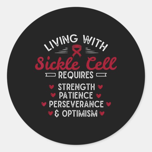 Sikkelcelbewustzijn - SCA - Sikkelcelanemie 2 Ronde Sticker (Voorkant)
